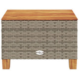 Garden Table Grey 55x55x36 cm Poly Rattan Acacia Wood