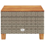 Garden Table Grey 55x55x36 cm Poly Rattan Acacia Wood