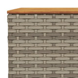 Garden Table Grey 55x55x36 cm Poly Rattan Acacia Wood - Close-Up Angle