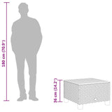 Garden Table Grey 55x55x36 cm Poly Rattan Acacia Wood