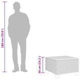 Garden Table Beige 55x55x36 cm Poly Rattan Acacia Wood - Extra Image