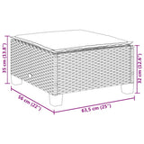 Garden Stool with Cushion Black 63.5x56x32 cm Poly Rattan