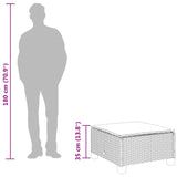 Garden Stool with Cushion Black 63.5x56x32 cm Poly Rattan - Extra Image