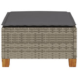 Garden Stool with Cushion Grey 63.5x56x32 cm Poly Rattan - Top-Down View