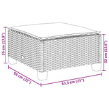 Garden Stool with Cushion Grey 63.5x56x32 cm Poly Rattan