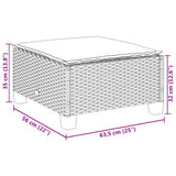 Garden Stool with Cushion Beige 63.5x56x32 cm Poly Rattan