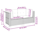 Garden Sofas Corner with Cushions 2 pcs Beige Poly Rattan