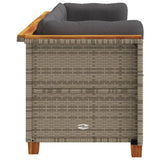 Garden Sofa with Cushions 3-Seater Grey Poly Rattan