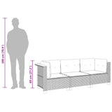 Garden Sofa with Cushions 3-Seater Beige Poly Rattan - Extra Image