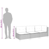 Garden Sofa with Cushions 3-Seater Grey Poly Rattan