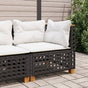 Garden Sofa Corner with Cushions Black Poly Rattan