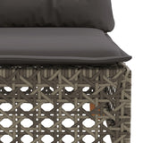 Garden Sofa Corner with Cushions Grey Poly Rattan