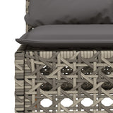 Garden Sofa Armless with Cushions Grey Poly Rattan