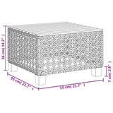 Garden Table Black 55x55x36 cm Poly Rattan Acacia Wood