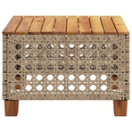 Garden Table Beige 55x55x36 cm Poly Rattan Acacia Wood
