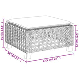 Garden Stool with Cushion Black 63.5x56x32 cm Poly Rattan - Extra Image