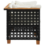 Garden Sofas Corner with Cushions 2 pcs Black Poly Rattan - 45-Degree Angle