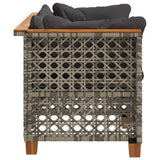 Garden Sofas Corner with Cushions 2 pcs Grey Poly Rattan - 45-Degree Angle