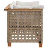 Garden Sofas Corner with Cushions 2 pcs Beige Poly Rattan - 45-Degree Angle