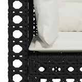 Garden Sofa with Cushions 3-Seater Black Poly Rattan - Close-Up Angle