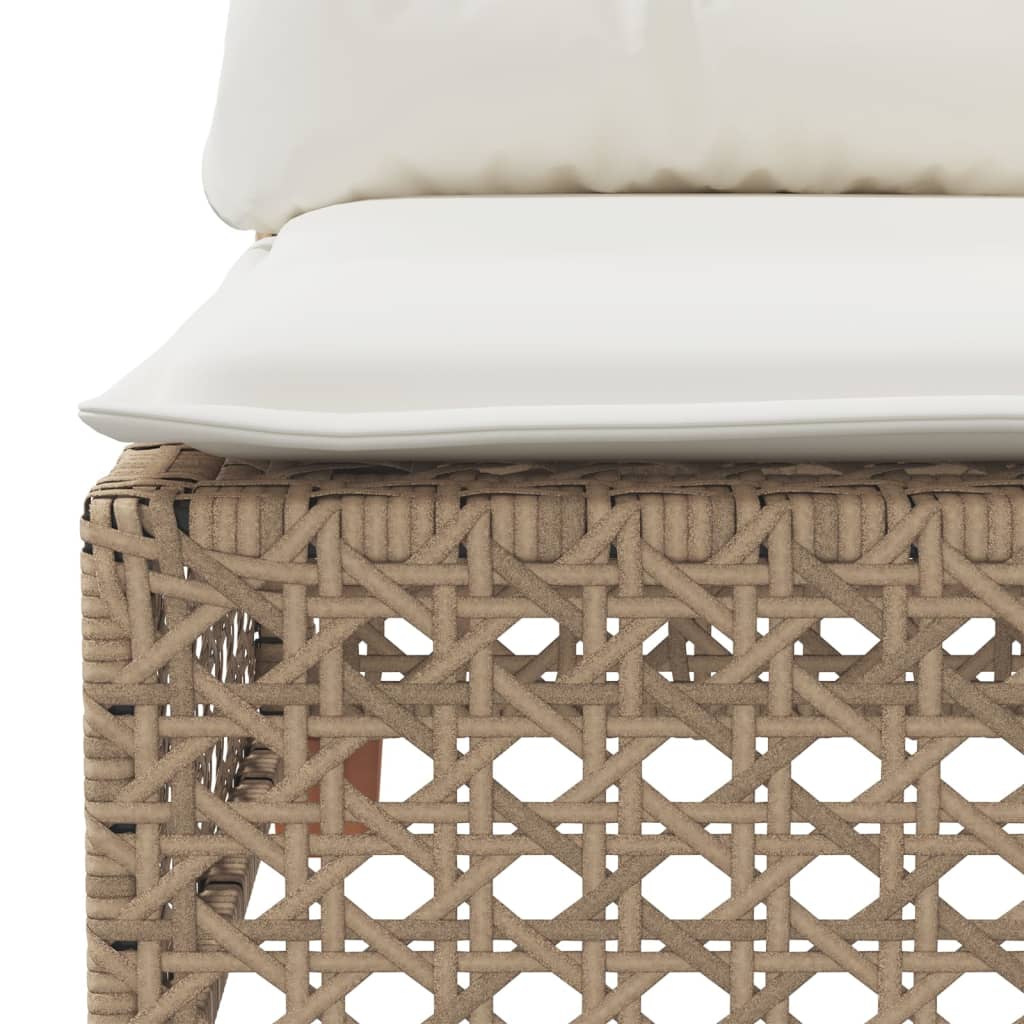 Garden Sofa with Cushions 3-Seater Beige Poly Rattan
