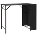 5 Piece Garden Camping Set Foldable Black Poly Rattan