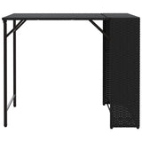 5 Piece Garden Dining Set Foldable Black Poly Rattan - 45-Degree Angle