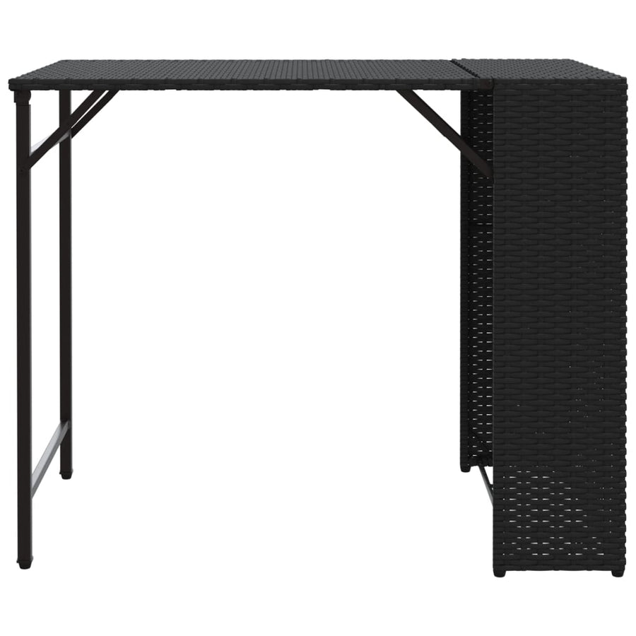 5 Piece Garden Camping Set Foldable Black Poly Rattan