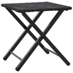 5 Piece Garden Camping Set Foldable Black Poly Rattan