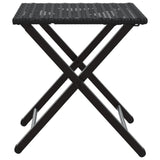5 Piece Garden Dining Set Foldable Black Poly Rattan - Close-Up Angle