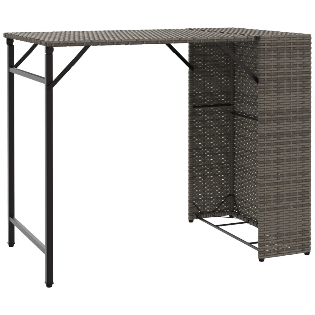 5 Piece Garden Camping Set Foldable Grey Poly Rattan