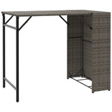 5 Piece Garden Camping Set Foldable Grey Poly Rattan