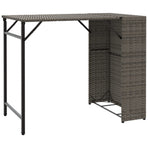 5 Piece Garden Camping Set Foldable Grey Poly Rattan