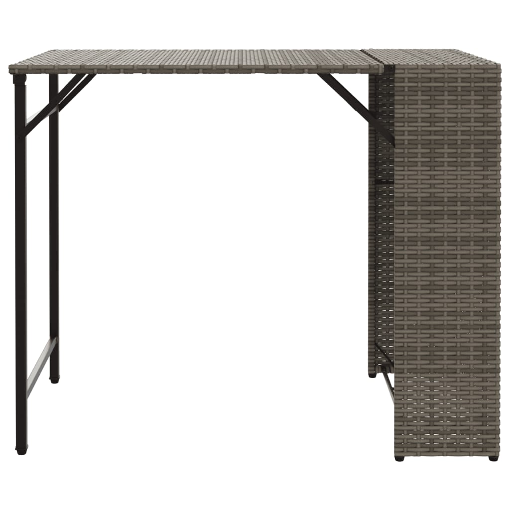 5 Piece Garden Camping Set Foldable Grey Poly Rattan