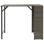 5 Piece Garden Camping Set Foldable Grey Poly Rattan