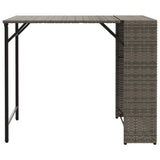 5 Piece Garden Dining Set Foldable Grey Poly Rattan - 45-Degree Angle
