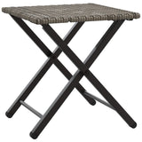5 Piece Garden Camping Set Foldable Grey Poly Rattan