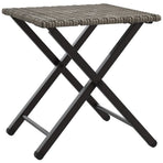 5 Piece Garden Camping Set Foldable Grey Poly Rattan