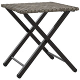 5 Piece Garden Dining Set Foldable Grey Poly Rattan - Rear View