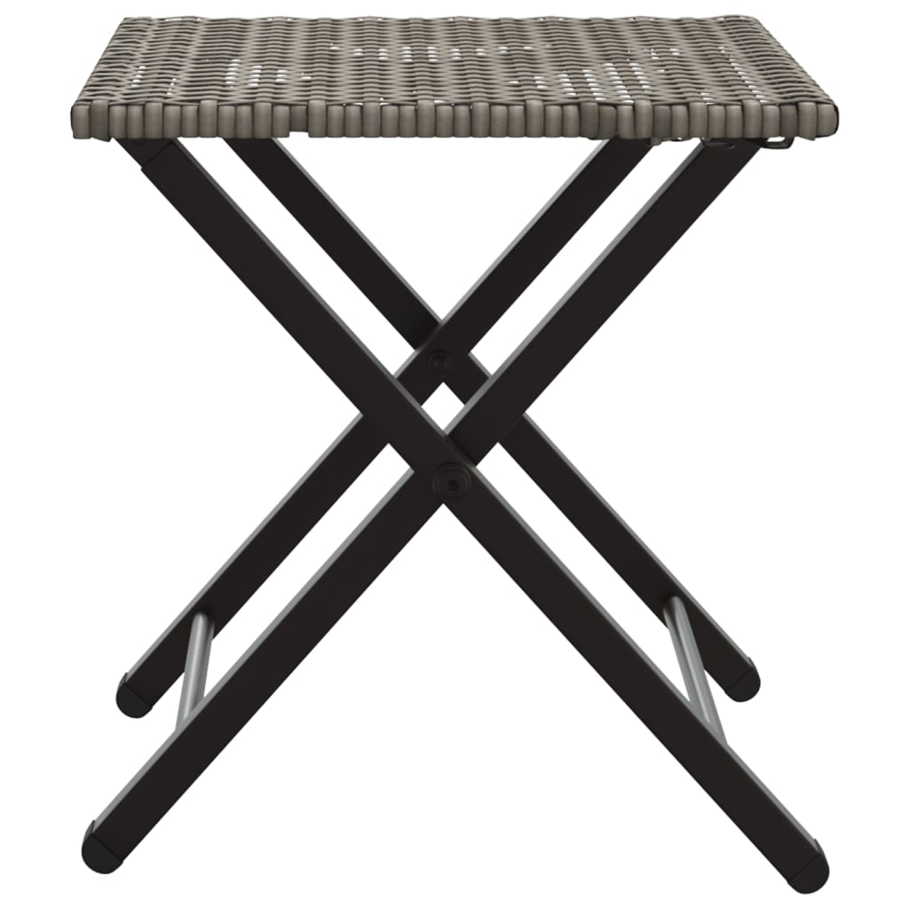 5 Piece Garden Camping Set Foldable Grey Poly Rattan