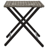 5 Piece Garden Camping Set Foldable Grey Poly Rattan