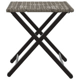 5 Piece Garden Dining Set Foldable Grey Poly Rattan - Close-Up Angle