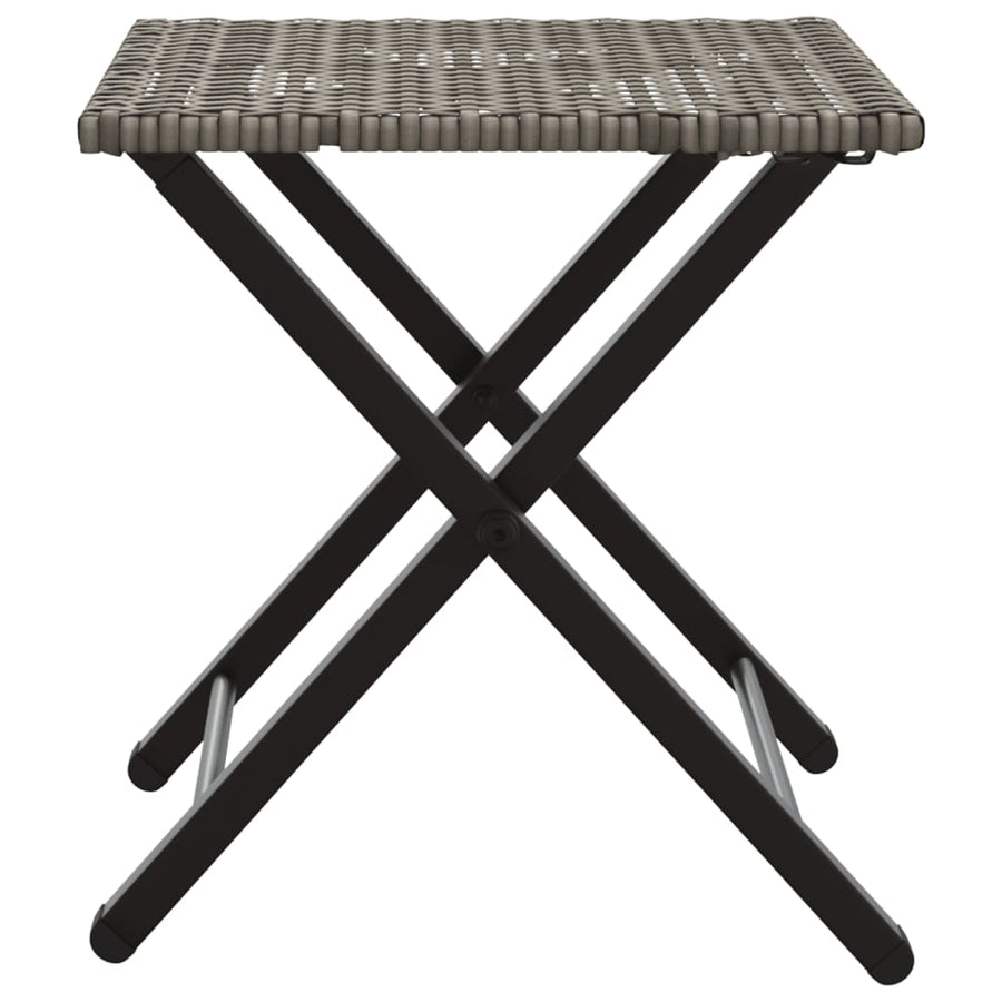5 Piece Garden Camping Set Foldable Grey Poly Rattan