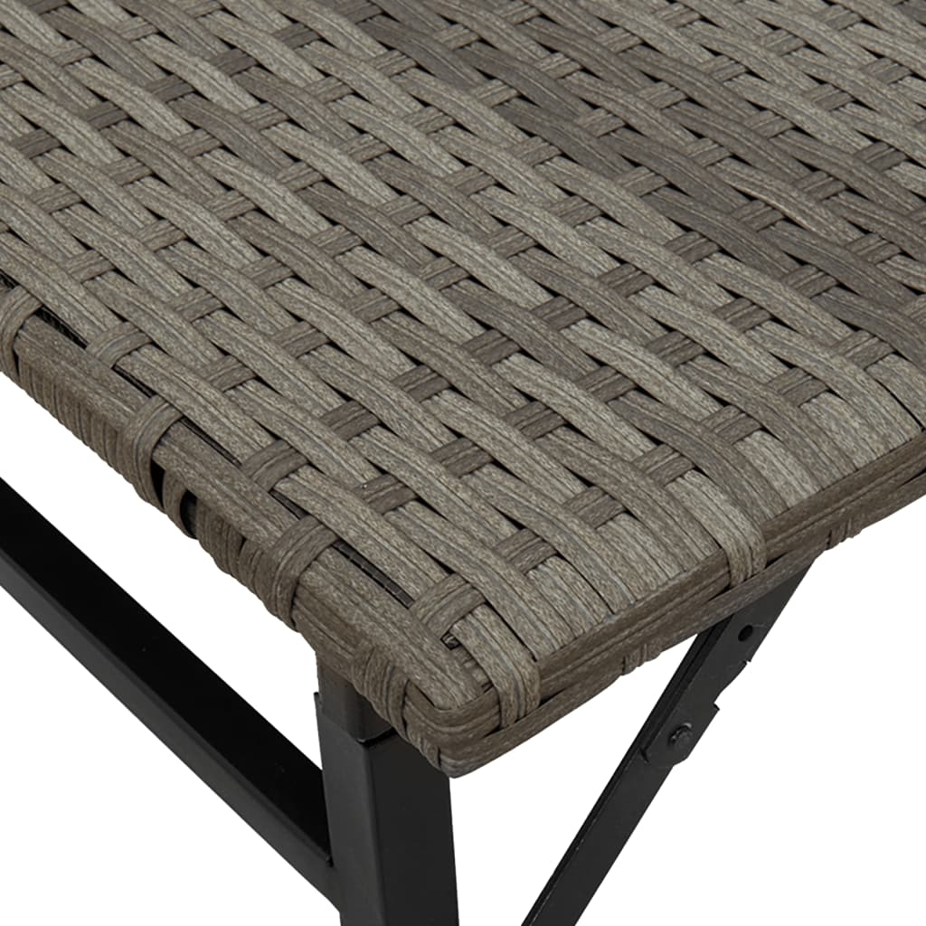 5 Piece Garden Camping Set Foldable Grey Poly Rattan
