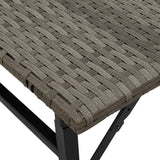 5 Piece Garden Camping Set Foldable Grey Poly Rattan