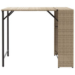 5 Piece Garden Camping Set Foldable Beige Poly Rattan