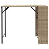 5 Piece Garden Dining Set Foldable Beige Poly Rattan - 45-Degree Angle