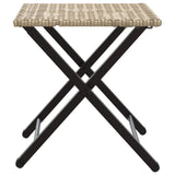 5 Piece Garden Dining Set Foldable Beige Poly Rattan - Close-Up Angle