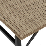5 Piece Garden Dining Set Foldable Beige Poly Rattan - Extra Image