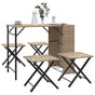 5 Piece Garden Camping Set Foldable Beige Poly Rattan
